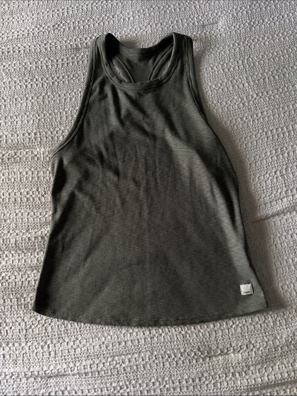 Vuori Olive Ribbed High-Neck Tank